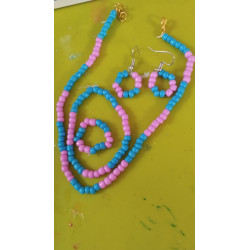 Conjunto collar, pendiente, aniño y pulsera