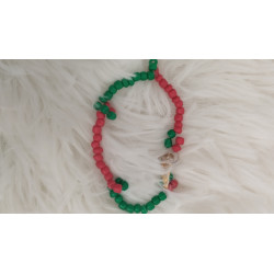 Pulsera de cereza verde y rojo (en el precio no están incluidos los gastos de envio)