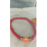 Pulsera roja con corazón naranja(en el precio no están incluidos los gastos de envio)